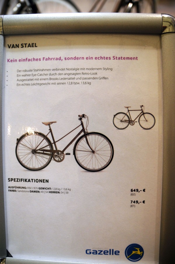 pret detalii bicicleta gazelle van stael