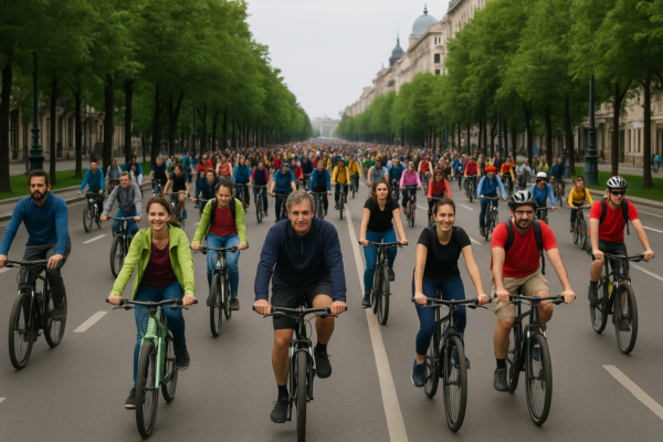 Un mars al biciclistilor