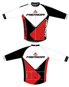 Tricou ciclism Merida maneci lungi M Rosu/Alb/Negru termo