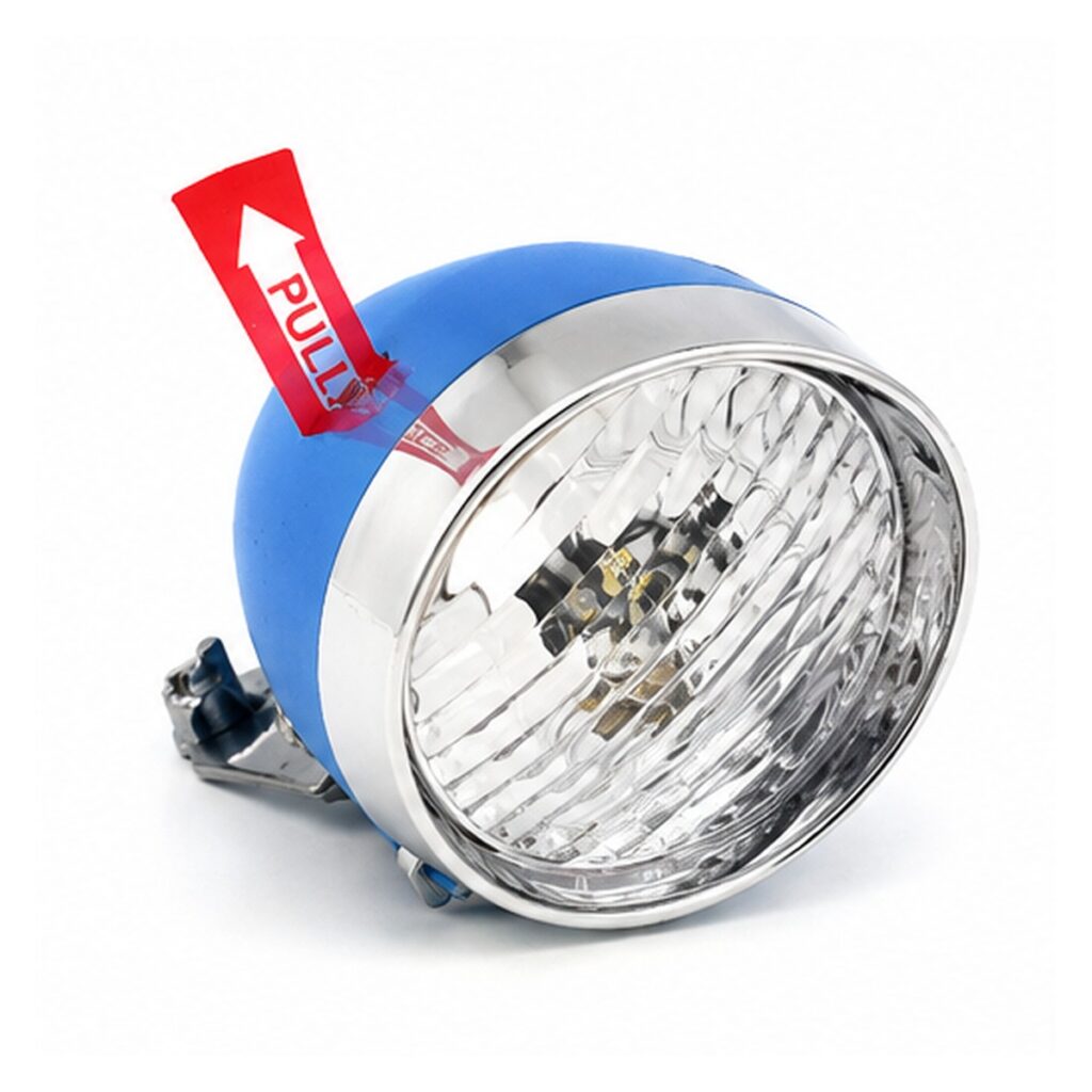 Far Clasic, baterii, 3 led, albastru
