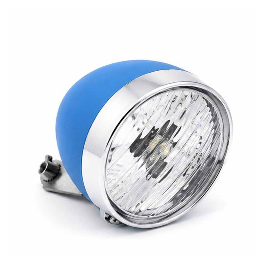 Far Clasic, baterii, 3 led, albastru